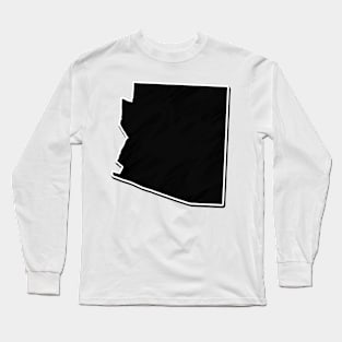 Black Arizona Outline Long Sleeve T-Shirt